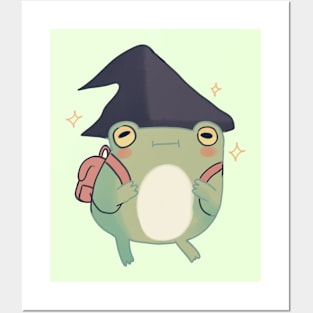 Cute Frog wizard Posters and Art